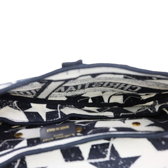 Christian Dior  Saddle Embroidered Stars Canvas Hobo Bag White - Picture 12 of 14